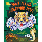 Hardcover Paws, Claws, and Snapping Jaws pop-up book by Insight Editions, featuring colorful animal illustrations and detailed pop-up pages.
