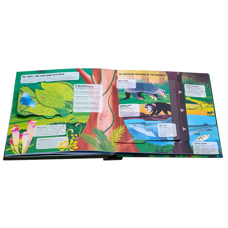 Hardcover Paws, Claws, and Snapping Jaws pop-up book by Insight Editions featuring colorful animal illustrations and dynamic 3D pages.