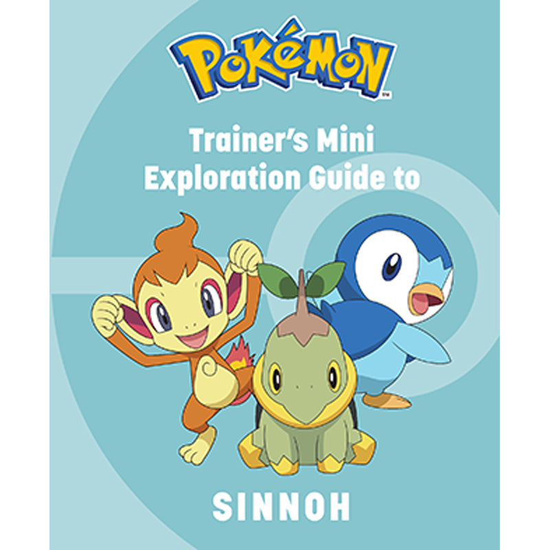 Hardcover Pokémon Trainer's Mini Exploration Guide to Sinnoh by Insight Editions, featuring colorful illustrations and guide pages.