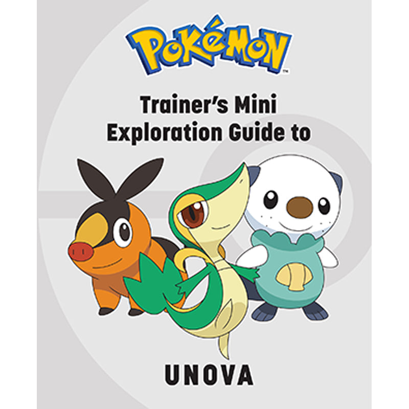 Hardcover Pokémon Trainer's Mini Exploration Guide to Unova by Insight Editions with colorful cover design.