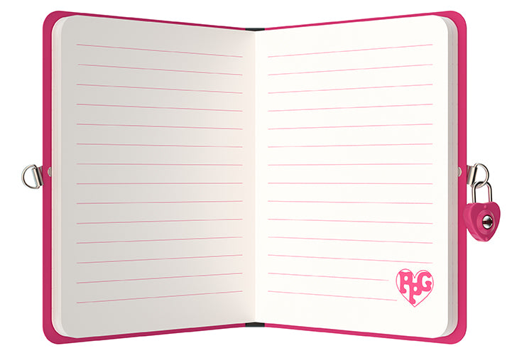 Hardcover Powerpuff Girls Squishy Lock & Key Diary by Insight Editions, featuring colorful cartoon character cover and lock mechanism.