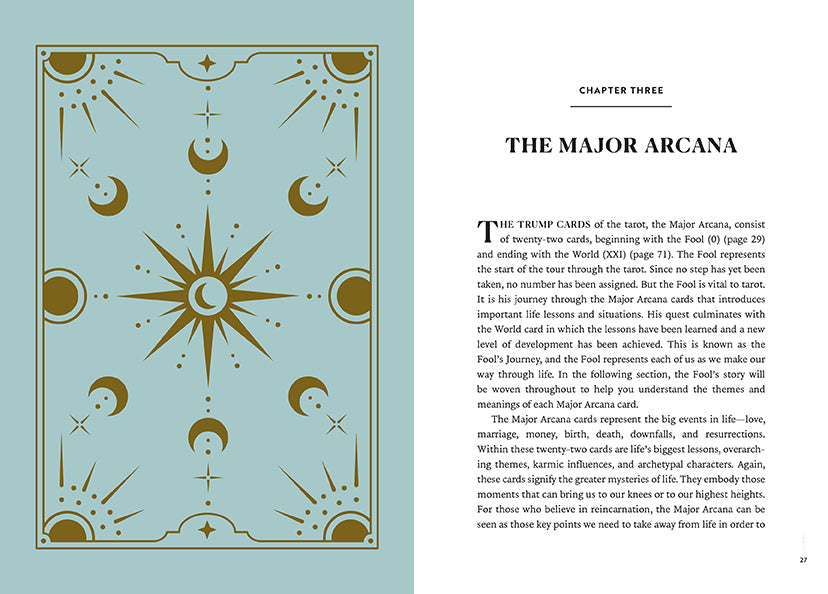 Hardcover Insight Editions Reading Tarot deck with detailed illustrations and elegant design for tarot reading and divination.
