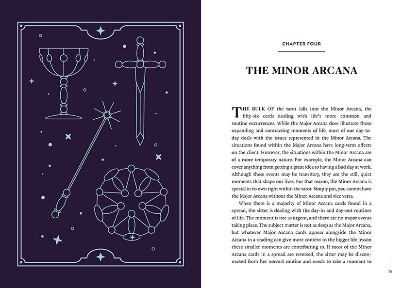 Hardcover Reading Tarot deck by Insight Editions featuring illustrated tarot cards in a sturdy book format.