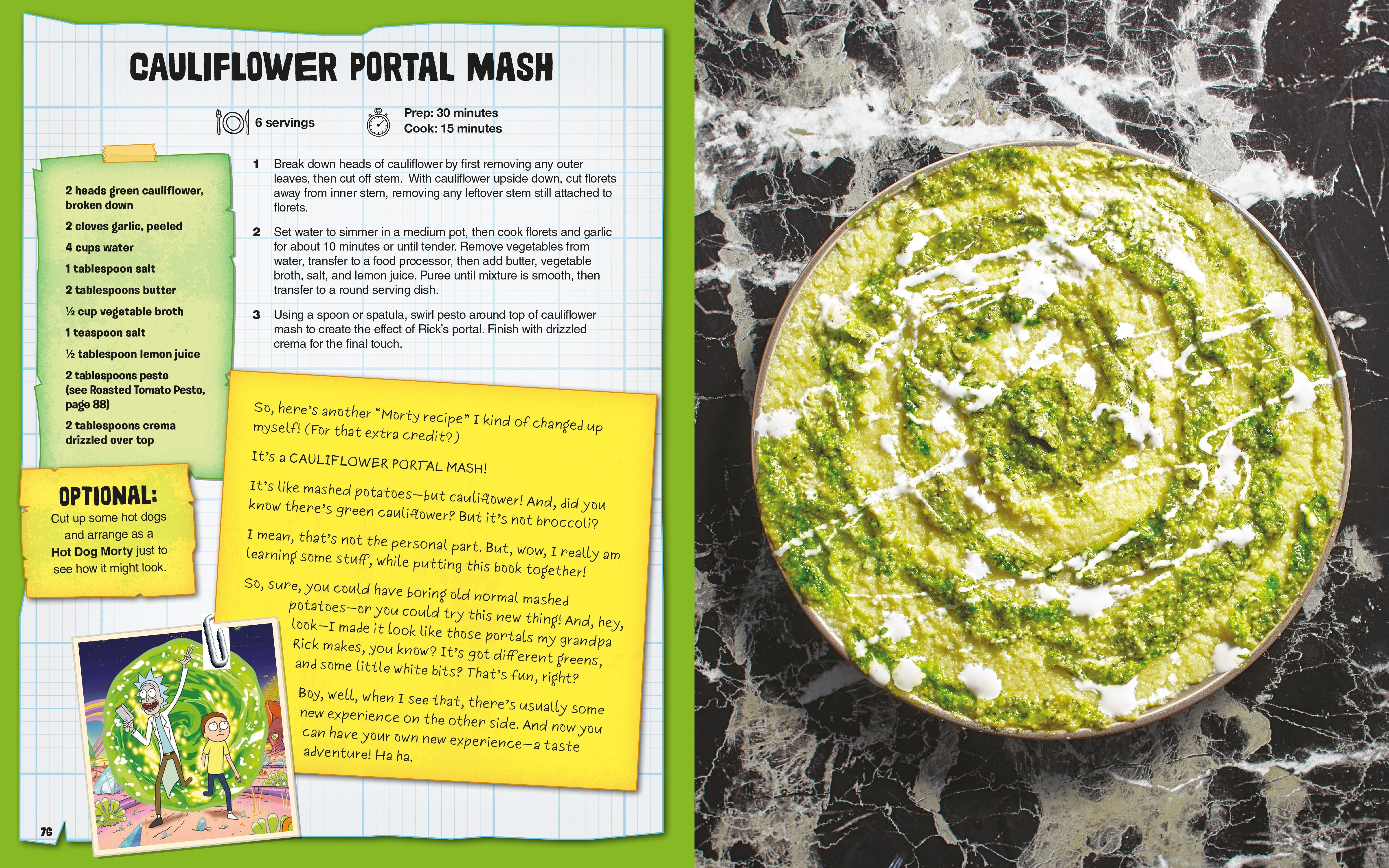 Hardcover of Rick and Morty: The Official Cookbook by Insight Editions, featuring colorful cartoon cover art.