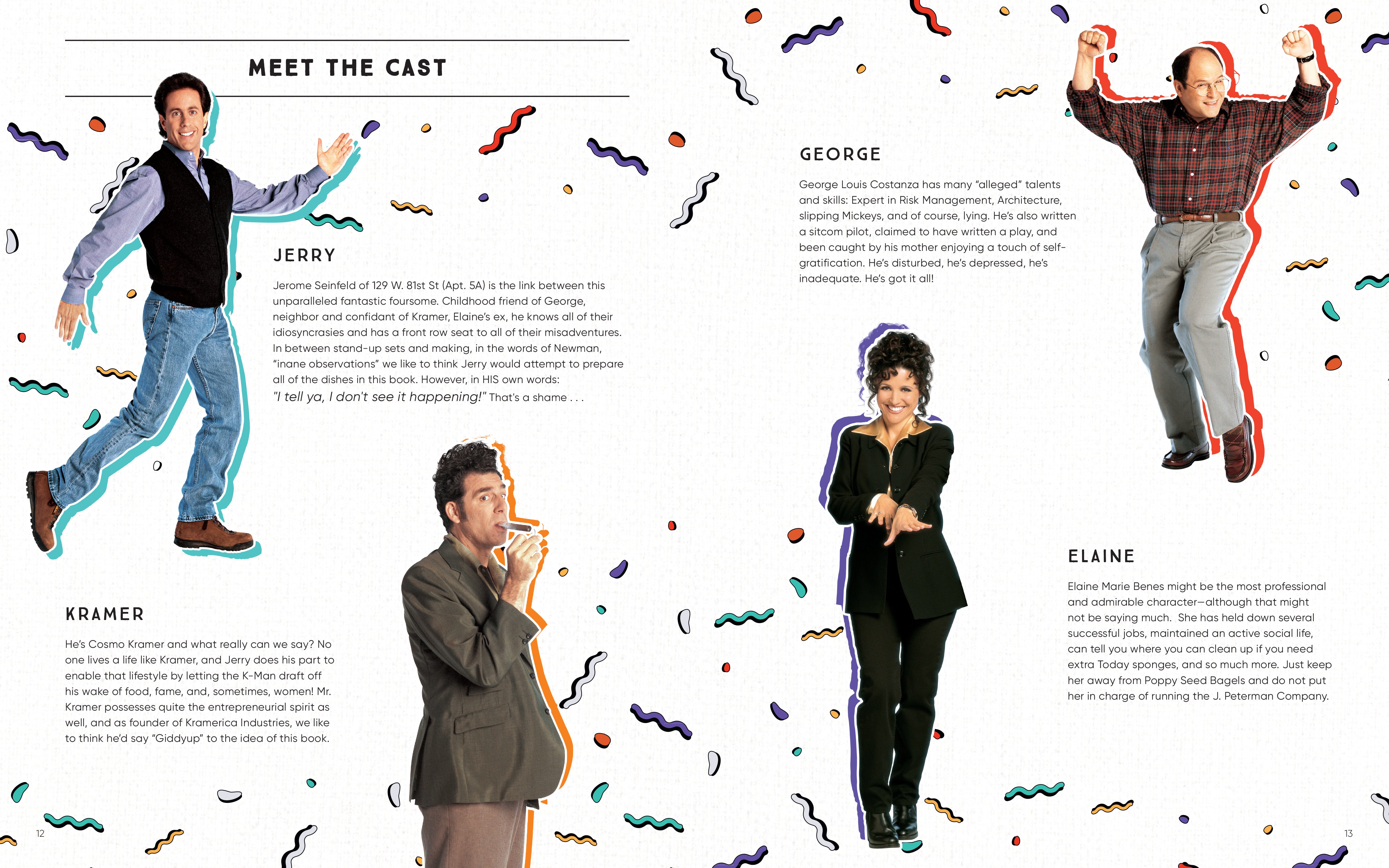 Hardcover of Seinfeld: The Official Cookbook by Insight Editions featuring a colorful cover with food and sitcom-themed design.