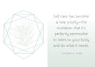 Hardcover self-care journal by Insight Editions featuring a calming design and inspiring quotes on the cover.