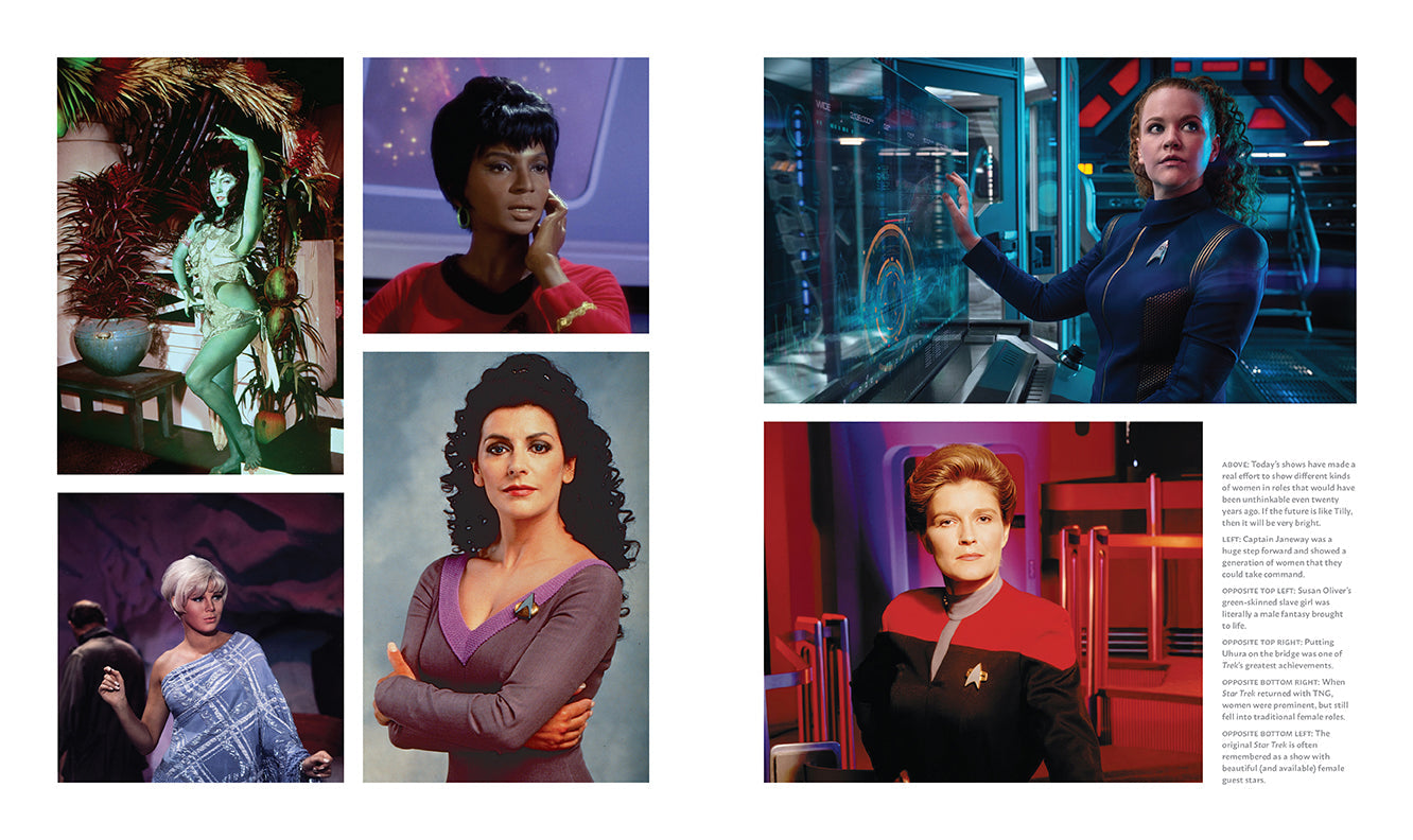 Hardcover book titled "Star Trek: Open a Channel: A Woman's Trek" by Insight Editions, featuring a science fiction theme.