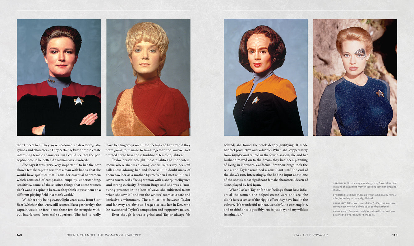 Hardcover of "Star Trek: Open a Channel: A Woman's Trek" by Insight Editions, featuring a cover image with starship and crew illustrations.