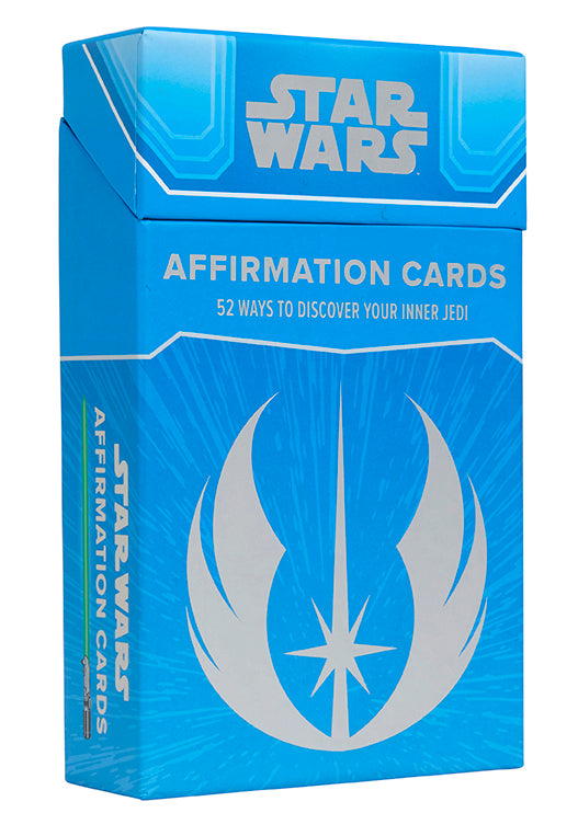 Hardcover Star Wars affirmation cards set by Insight Editions, featuring iconic characters and inspirational messages.