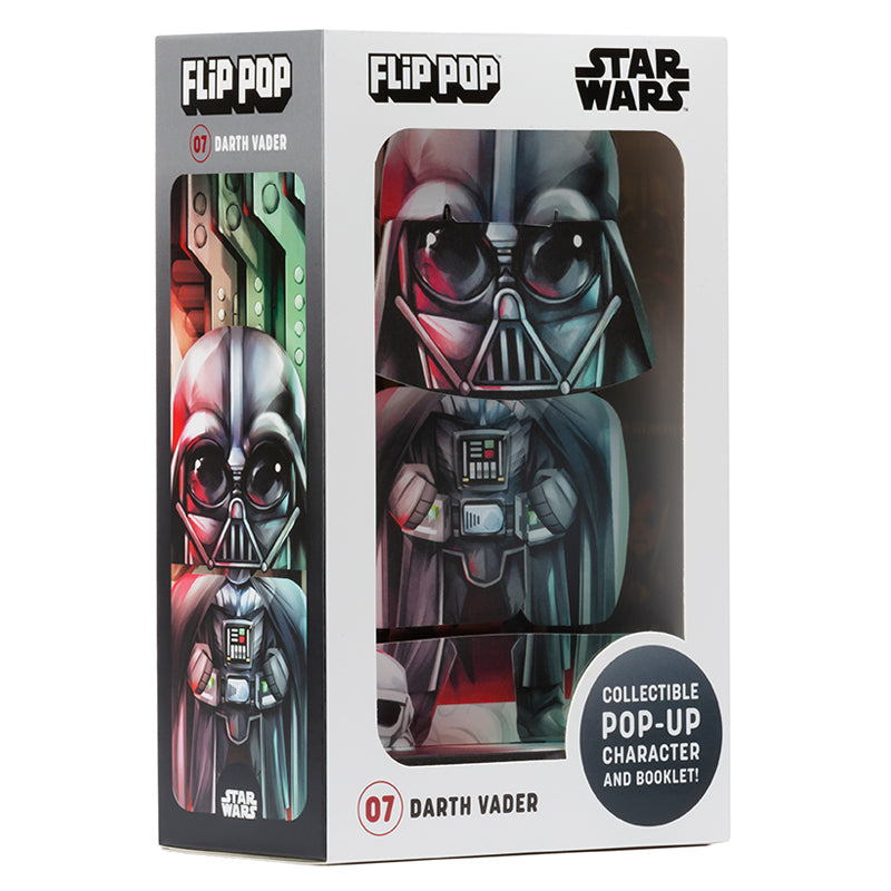 Hardcover Star Wars Flip Pop book featuring Darth Vader by Insight Editions with vibrant pop-up design.