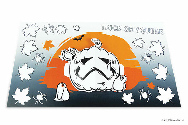 Inside view of the hardcover Star Wars Make Your Own Pop-Up Book: Ghoul-actic Halloween by Insight Editions, showcasing detailed pop-up scenes.