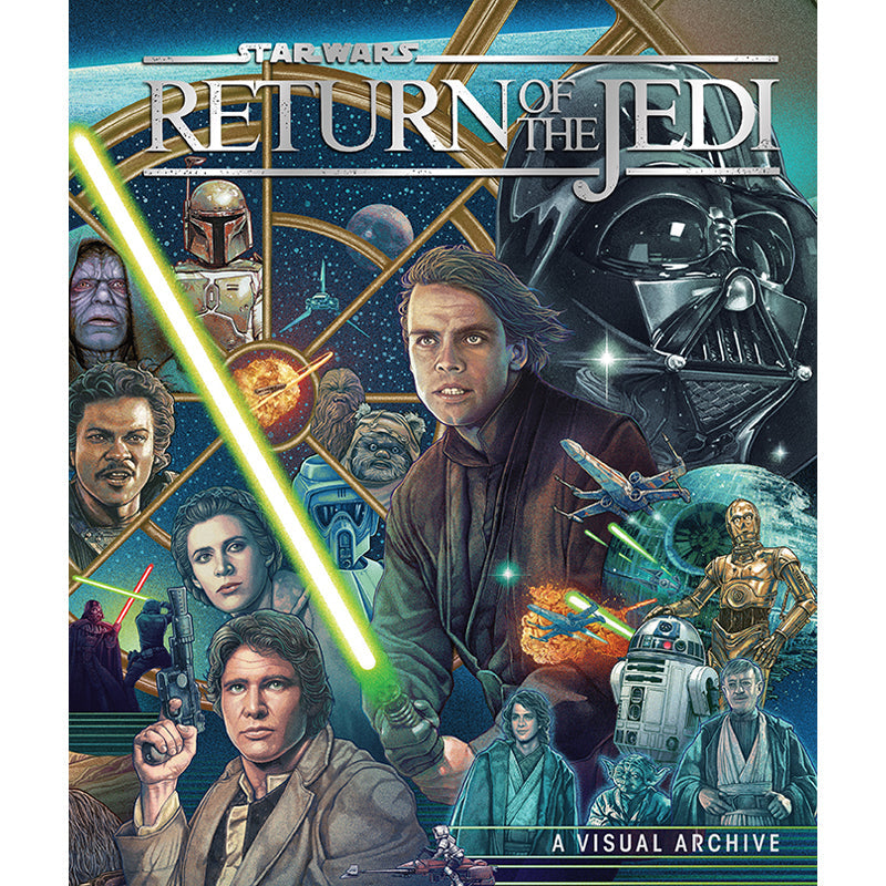 Hardcover book titled "Star Wars: Return of the Jedi: A Visual Archive" by Insight Editions featuring iconic movie images.