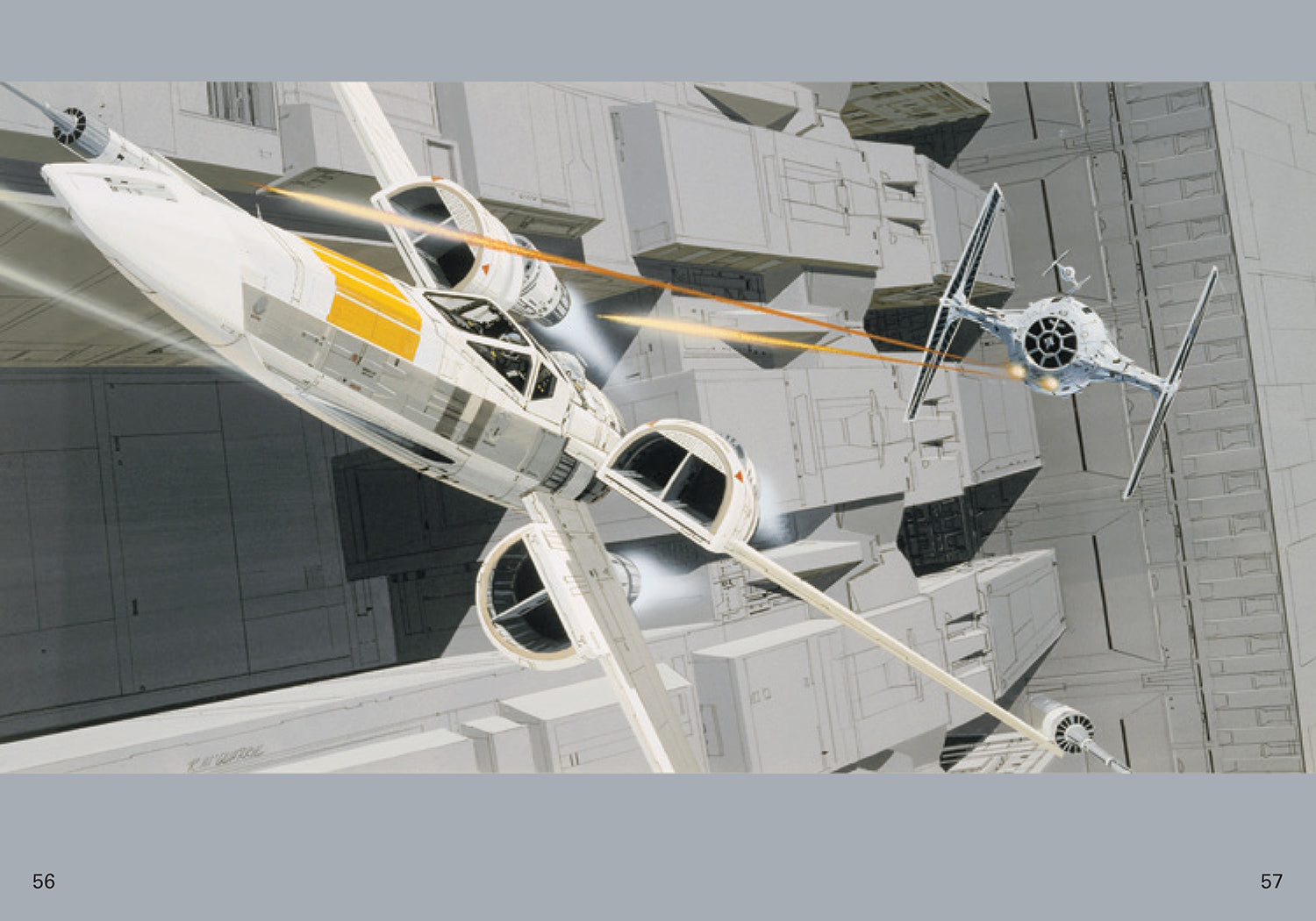 Hardcover book titled "Star Wars: The Concept Art of Ralph McQuarrie" by Insight Editions featuring concept art pages.