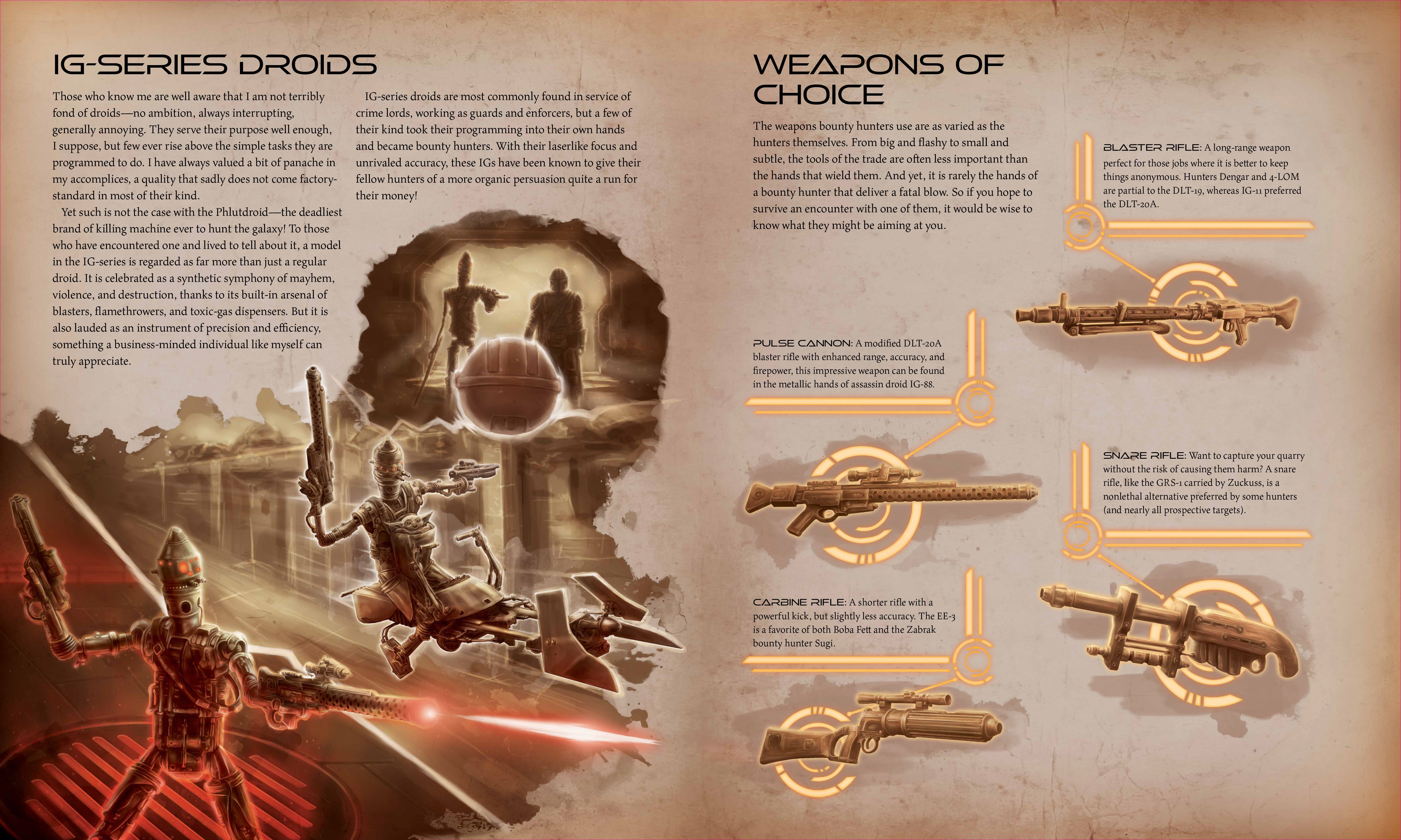 Hardcover book titled "Star Wars: The Secrets of the Bounty Hunters" by Insight Editions, with a detailed cover design.