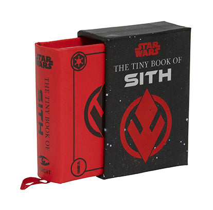 Hardcover of "Star Wars: The Tiny Book of Sith" by Insight Editions with dark cover and Sith logo design.