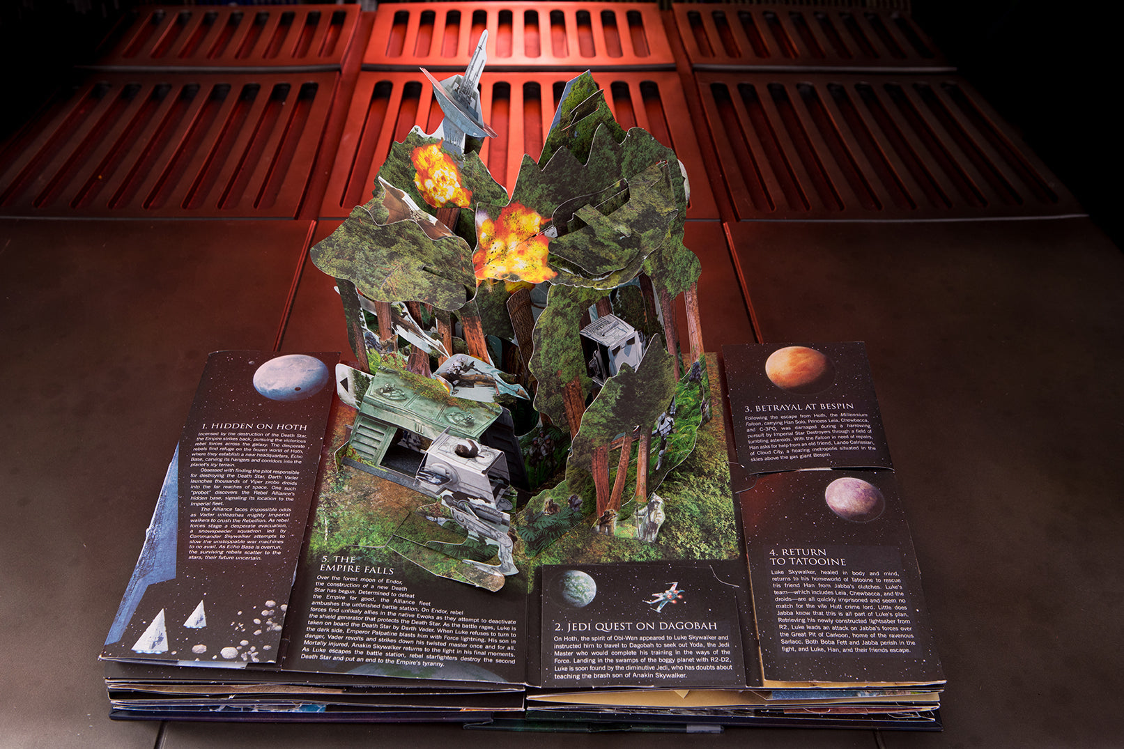 Hardcover of Star Wars: The Ultimate Pop-Up Galaxy by Insight Editions showing an open pop-up galaxy scene.