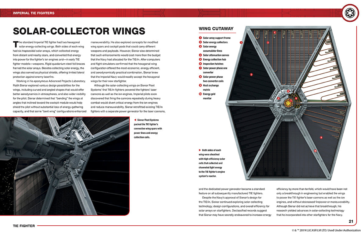 Hardcover book titled "Star Wars: TIE Fighter" by Insight Editions featuring detailed artwork of TIE fighters from the Star Wars universe.