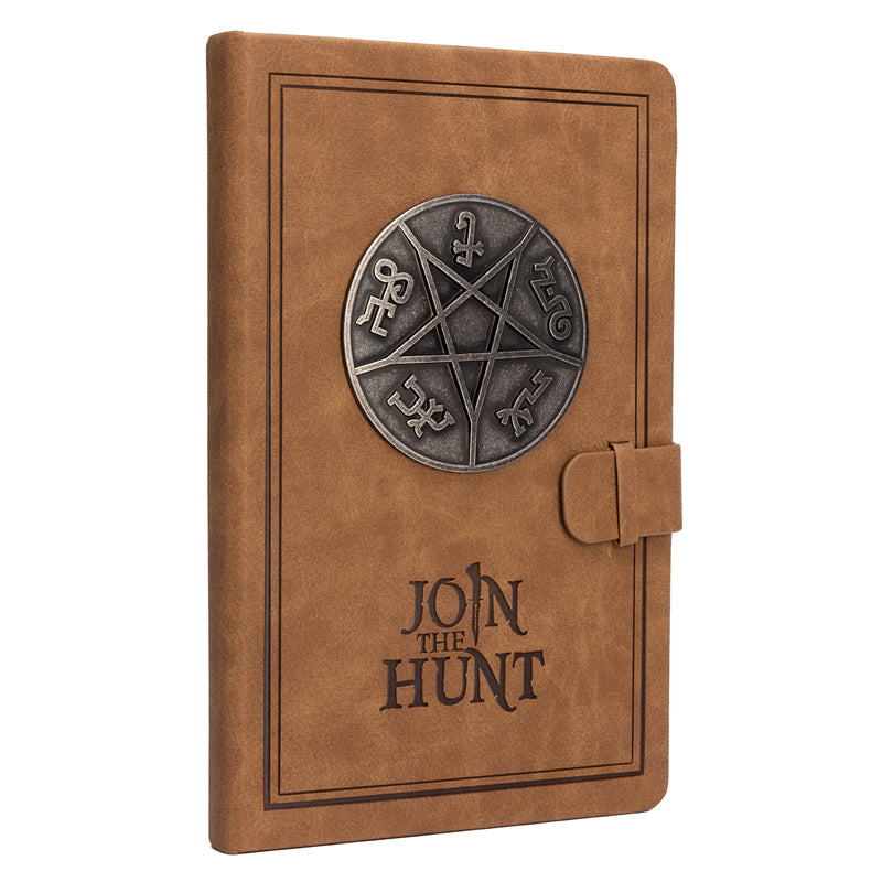 Supernatural hardcover journal with detailed cover design, featuring the "Join the Hunt" theme, by Insight Editions.