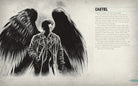 Inside view of the hardcover Supernatural: The Men of Letters Bestiary by Insight Editions, featuring detailed illustrations and text pages.