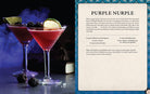 Open hardcover of Supernatural: The Official Cocktail Book by Insight Editions, showing illustrated cocktail recipes inside.