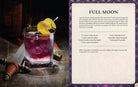 Open hardcover of Supernatural: The Official Cocktail Book by Insight Editions, showing illustrated cocktail recipes and interior pages.