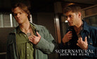 Inside view of the hardcover Supernatural: The Postcard Collection by Insight Editions, showcasing collectible postcards and artwork.