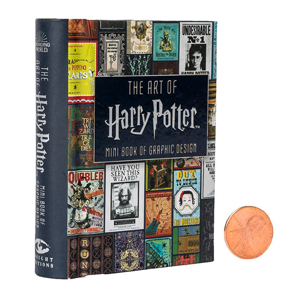Inside view of "The Art of Harry Potter" hardcover book by Insight Editions, showcasing detailed graphic design illustrations.