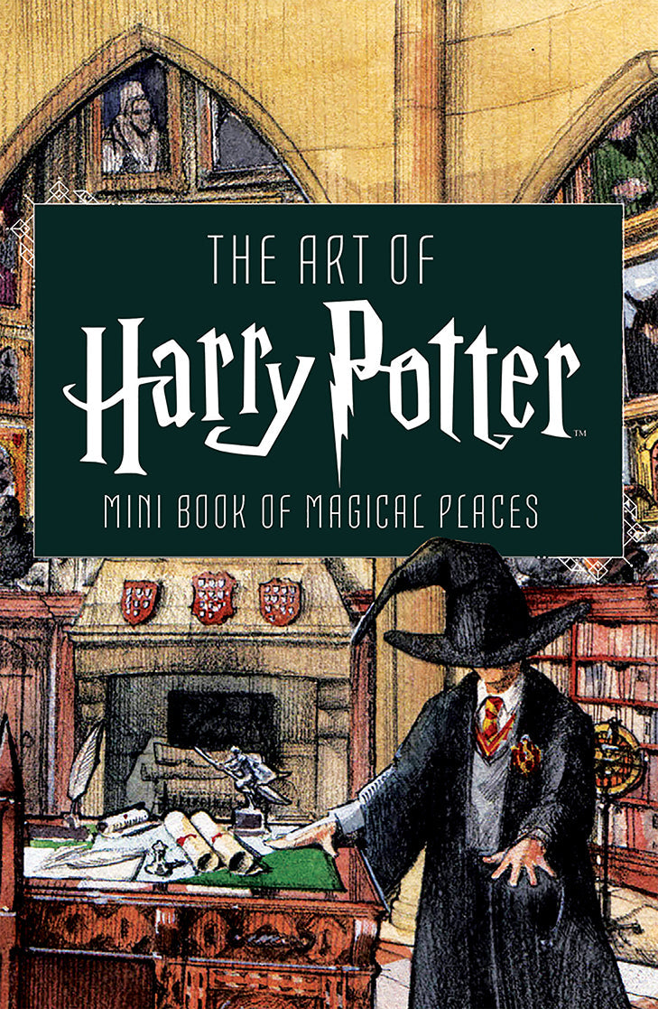 Hardcover book titled The Art of Harry Potter: Mini Book of Magical Places by Insight Editions, featuring detailed illustrations of magical locations.