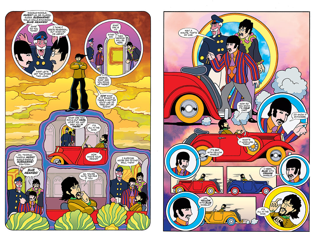 Hardcover edition of The Beatles Yellow Submarine book by Insight Editions, featuring colorful cover art and detailed illustrations.