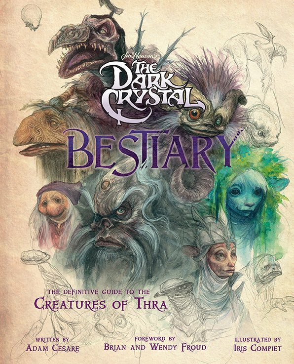 Hardcover edition of The Dark Crystal Bestiary by Insight Editions featuring detailed fantasy creature illustrations on the cover.