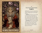Interior view of the hardcover Dark Crystal Tarot Deck and Guidebook by Insight Editions showing tarot cards and guidebook pages.