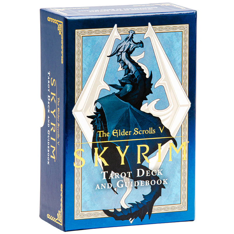 Hardcover Elder Scrolls V: Skyrim Tarot Deck and Guidebook by Insight Editions, featuring artwork and card illustrations.