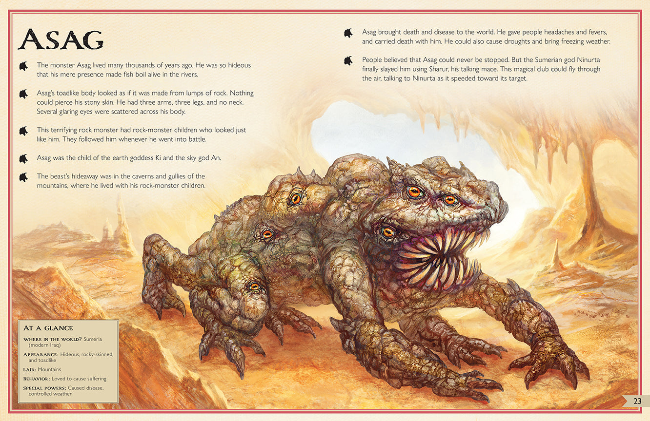 Hardcover copy of The Magnificent Book of Monsters by Insight Editions with colorful monster illustrations inside.