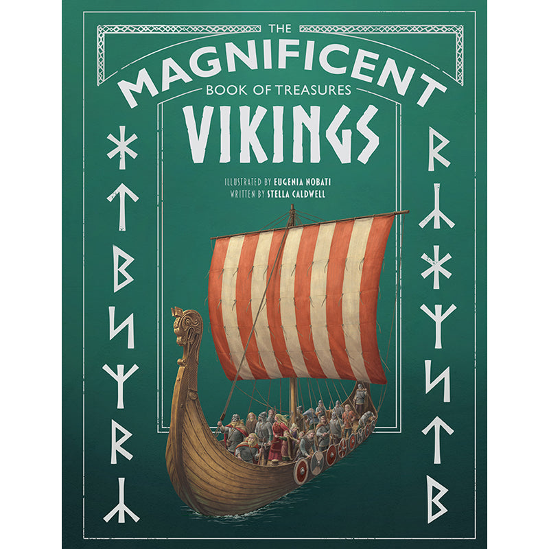 Hardcover edition of The Magnificent Book of Treasures: Vikings by Insight Editions, featuring detailed illustrations of Viking artifacts.