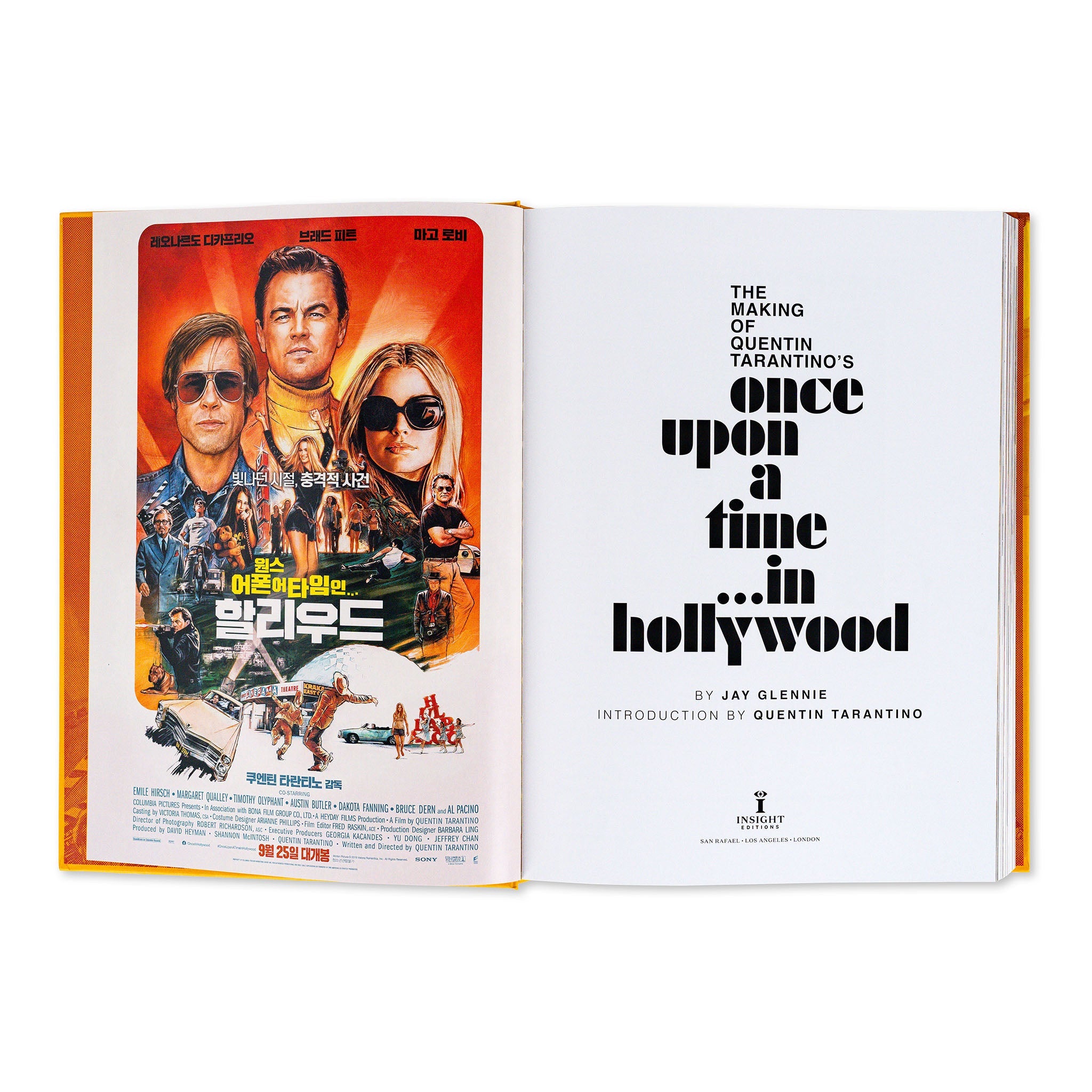 Hardcover book titled "The Making of Quentin Tarantino’s Once Upon a Time in Hollywood" by Insight Editions, with cover art visible.