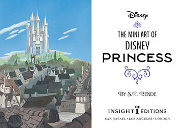 Hardcover edition of The Mini Art of Disney Princess by Insight Editions, featuring colorful Disney princess artwork inside.