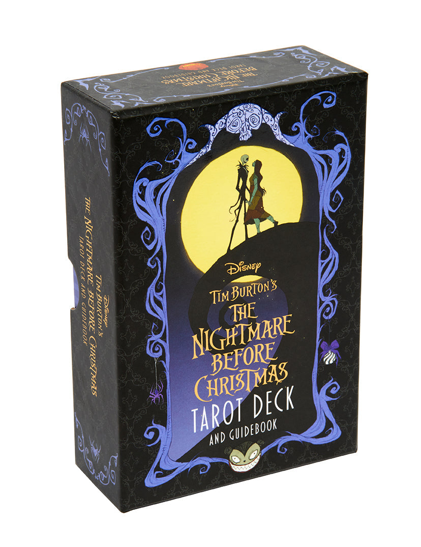 Hardcover The Nightmare Before Christmas Tarot Deck and Guidebook by Insight Editions, featuring spooky illustrations and detailed guide.