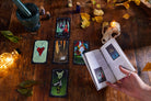 Hardcover The Nightmare Before Christmas Tarot Deck and Guidebook by Insight Editions, featuring spooky holiday-themed artwork.