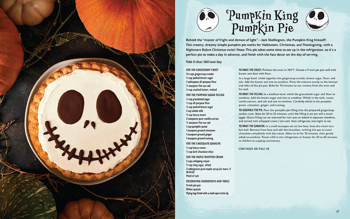 Hardcover baking cookbook featuring The Nightmare Before Christmas by Insight Editions, with spooky-themed baking recipes and illustrations.
