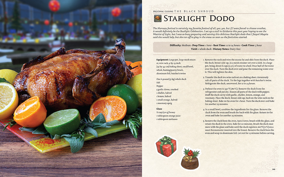 Hardcover copy of The Ultimate Final Fantasy XIV Cookbook by Insight Editions featuring game-inspired recipes and artwork.