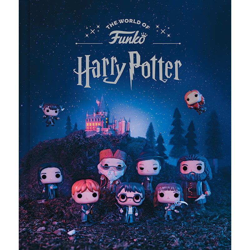 Hardcover book titled "The World of Funko: Harry Potter" by Insight Editions, featuring colorful Harry Potter-themed illustrations on the cover.