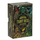 Hardcover Universal Monsters Tarot Deck and Guidebook by Insight Editions featuring spooky monster-themed illustrations on the cover.
