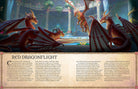 Hardcover of World of Warcraft: The Dragonflight Codex by Insight Editions, featuring detailed dragon artwork and lore pages.