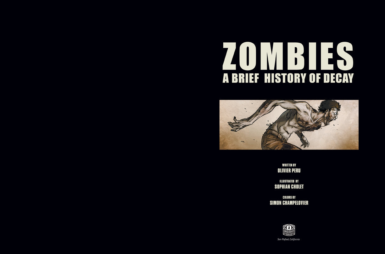 Hardcover book titled "Zombies" by Insight Editions, featuring a dark, eerie cover with zombie illustrations.