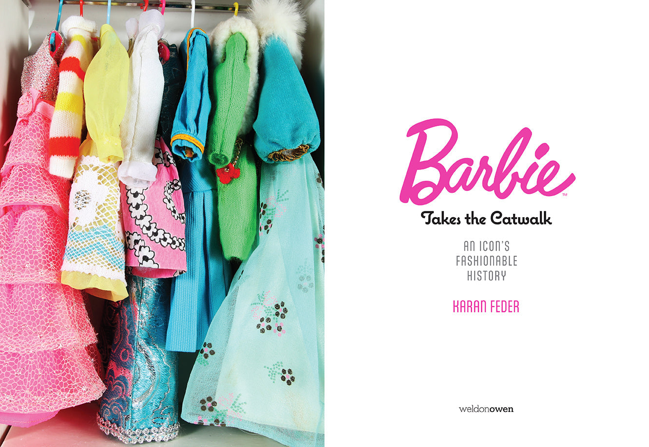 Hardcover book with jacket titled "Barbie Takes the Catwalk," featuring Barbie on the cover, from Insight Editions.
