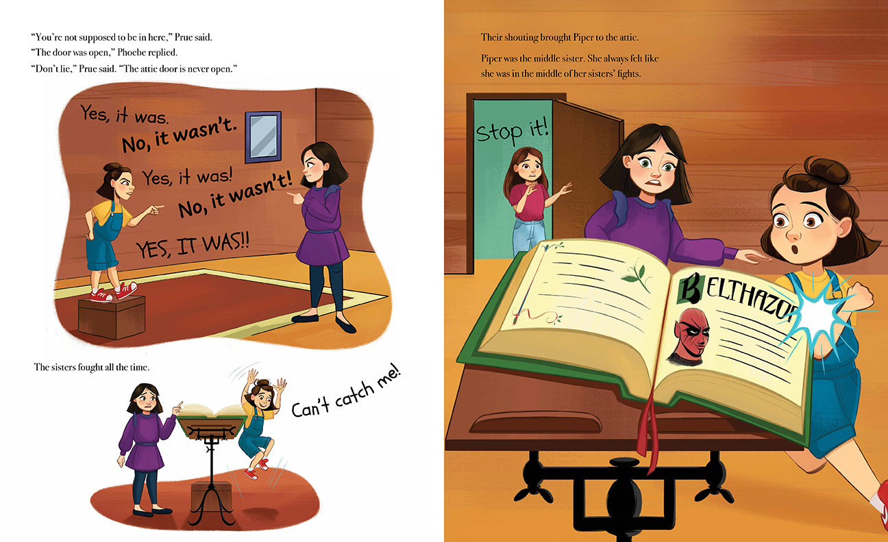 Hardcover edition of Charmed: The Illustrated Storybook with a protective jacket, featuring detailed illustrations on the cover.