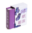Hardcover book titled "Faith, Hope, and Love" with a decorative jacket by Insight Editions.