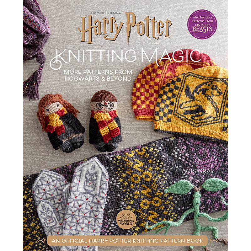 Hardcover Harry Potter knitting patterns book with jacket from Insight Editions, featuring magical designs from Hogwarts and beyond.