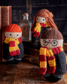 Hardcover Harry Potter Knitting Magic book with jacket featuring colorful knitting patterns inspired by Hogwarts and beyond.