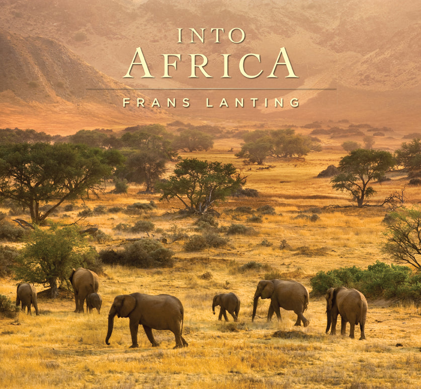 Hardcover edition of "Into Africa" with a protective jacket, published by Insight Editions, featuring a scenic African landscape on the cover.